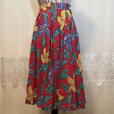 Maxi Falda Plisada Vintage Chaus Floral Rosa Talla XS/S  Foto 1 de 4