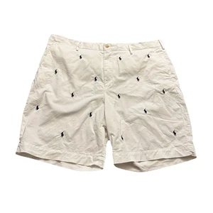 Polo Ralph Lauren uomo 40 pantaloncino bianco elasticizzato vestibilità classica AOP ricamato pony - Foto 1 di 6