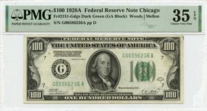1928A $100 Federal Reserve Note Chicago Fr# 2151-Gdgs PMG CH VF35 EPQ - Picture 1 of 2