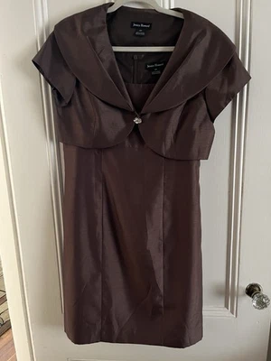 Jessica Howard Women's Sleeveless & JacketDress Brown, Size 12 Petite, Worn Once - Image 1 of 4