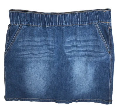 Boston Proper Skort Blue Jean Denim Pull On - Women Size 12 - Image 1 of 4