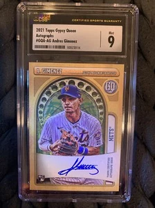 2021 Topps Gypsy Queen GQA-AG Andres Gimenez RC Rookie Auto CSG 9 Auto 10 Mets - Picture 1 of 24