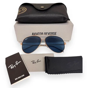 Ray-Ban Aviator Reverse Sunglasses RB R0101S 9202/3A Rose Gold 59mm w/case NWT - Picture 1 of 12