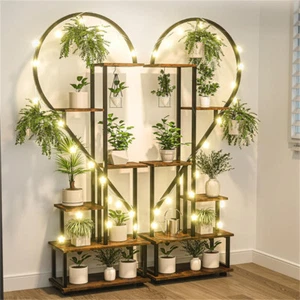 L/XL 6-Tier Indoor Plant Stand 2PCS Tall Metal Heart Shaped Flowers Pots Display - Picture 1 of 25