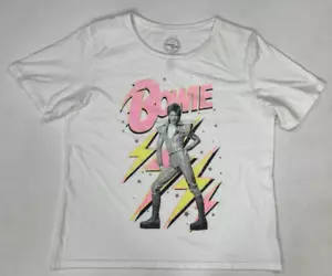 David Bowie Graphic T-shirt Women XL White Short Sleeve Music - Picture 1 of 7
