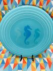 Fiestaware Seahorse Trio 9 Decorated Luncheon Plate Turquoise Blue Bealls Rare
