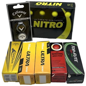 Riesiges Set Golfbälle 27 Top Flite Callaway Nitro Spaulding Ball Marker Hut Clip - Bild 1 von 7