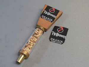 HELLTOWN DRANIK DARK LAGER DRAFT BEER BAR TAP HANDLE PULL micro brew HOPS VIEW - Picture 1 of 6