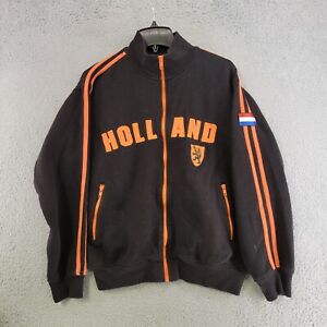 Holland Soccer Jacket Mens M Medium Black Full Zip Mock Neck National Team