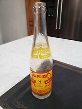 Bouteille de soda Papoose Pa-Poose Root Beer Acl. Amérindien. Nouvelle-Orléans et Ohio