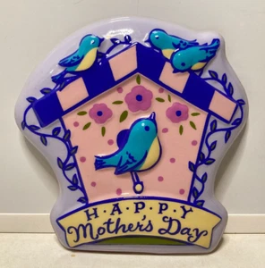Feliz Día de la Madre De Colección Decoración de Pasteles Poptops Panadería Artesanía Bluebirds Birdhouse - Imagen 1 de 4