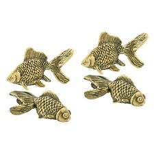  4 Pcs Brass Small Fish Ornament Office Chirstmas Decor Decoration for Christmas
