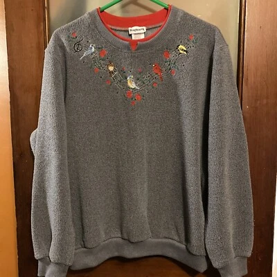Suéter Pullover Vintage Bon Worth Songbird Estilo Abuela Talla M Foto 1 de 4