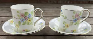 Vintage Set Of 2 Radfords Bone China England Demitasse Cups & Saucers 1938-55 - Picture 1 of 14