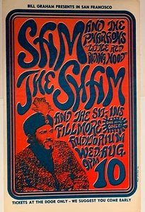 SAM THE SHAM 1966 FILLMORE AUDITORIUM BILL GRAHAM POSTKARTE BG-22 N/M B-17 - Bild 1 von 2