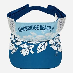 Sandbridge Beach VA Damska czapka Niebieska Tropikalna Kwiatowy wizjer Kapelusz Sport Golf Plaża