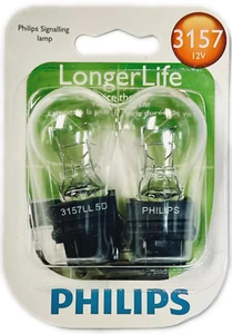 3157 12V 180 DRL TAIL BRAKE STOP Clear Glass Wedge Bulbs, 3157LLB2 P27/7W - Picture 1 of 4