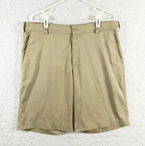 Nike Golf Shorts Mens 34x11 Beige Tan Tour Performance Dri Fit Flat Front Tech - Picture 1 of 13