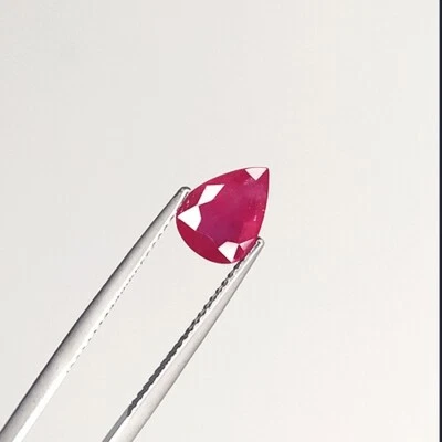 💖1.95 carat AWESOME PIGEON BLOOD RED RUBY PEAR LOOSE GEMSTONE poire rubis rouge - Image 1 of 3
