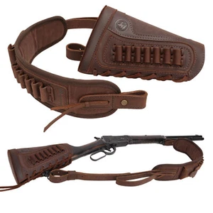 Combo de tiro de cubierta de culata de pistola de rifle de cuero con eslinga.22LR.357.308 12GA - Imagen 1 de 43