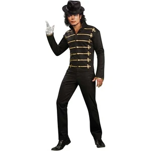 MICHAEL JACKSON MEN (L) *MILITARY JACKET* COSTUME DANCE FLASHY BLACK GOLD 80s! - Picture 1 of 1