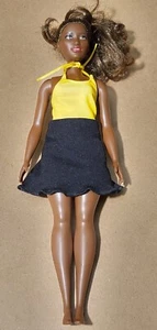 African American Curvy Barbie Puppe 2 Ton Haare 😍 Kleid C205B - Bild 1 von 10
