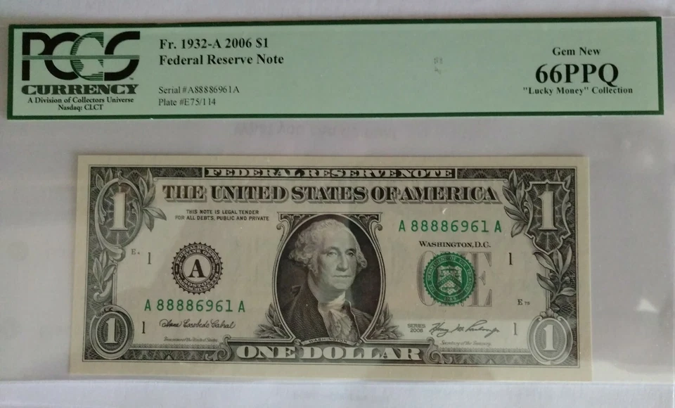 Here is Two Different Bills With the same Serial Numbers Both are PCGS 66PPQ-65. - Image 1 of 4