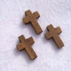200pcs Wooden Cross Pendants Beads Charms Crafting DIY Jewelry Making 22x14mm