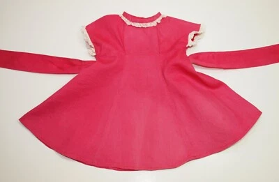 VESTIDO DE ALGODÓN ROSA SIN ETIQUETAR de colección para muñeca de juego de los años 50 Shirley Nanette Sue Foto 1 de 3