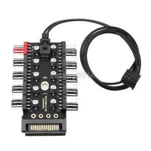 SATA 1 to 10 way cooling fan hub splitter 12V 4-Pin PWM Adapter Speed Controller - Picture 1 of 6