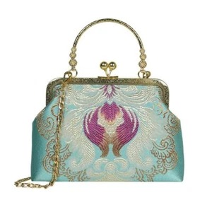 Shell Shaped Embroidered Bags Floral Embroidered Shopping Tote Handbags Women - Picture 1 of 12