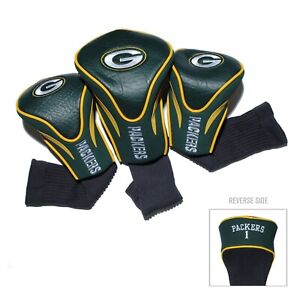 Green Bay Packers Contour Golf Club Headcovers 3 Pack PC Set 1 3 X NWT
