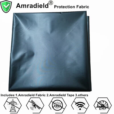 Black Copper Faraday Conductive Fabric EMF RF Blocking Shielding Effectiveness - Image 1 of 4