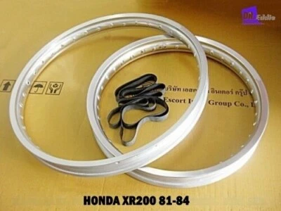 HONDA XR200 1981-1984  FRONT & REAR ALUMINIUM  SILVER WHEEL RIM SET  *BI5303* Foto 1 de 4