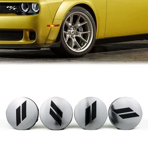4PCS Wheel Center Cap Covers 63mm Silver Black For Dodge Challenger Durango - Picture 1 of 4