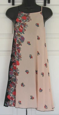 Цветочный розовый и черный бесплатный людей интимно полу чистый с бретелью через шею ночная рубашка L - Изображение 1 из 4