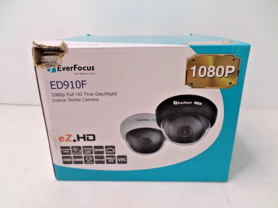 Everfocus ED910F 1080P HD True Day/Night Indoor Dome Camera Home Security - Image 1 of 4