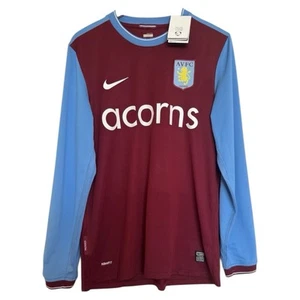 NEU Nike Aston Villa 2009/10 Heim Fußball Trikot Langarm Herren Medium rot " - Bild 1 von 13