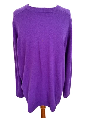 OUTLANDER Studio Sweater Purple Lambswool Blend Knit Long Sleeves Round Size M - Image 1 of 4