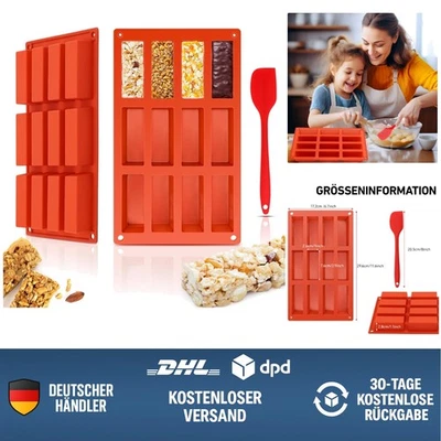 Silikon Müsliriegelform Rechteckig Antihaft Backform für Kekse Brownies Kuche... - Bild 1 von 4