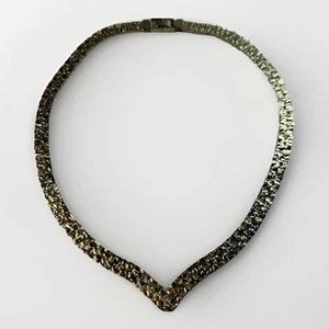 Vintage 1980’s Glam Nugget Textur Gold Tone Chain Necklace - Bild 1 von 8