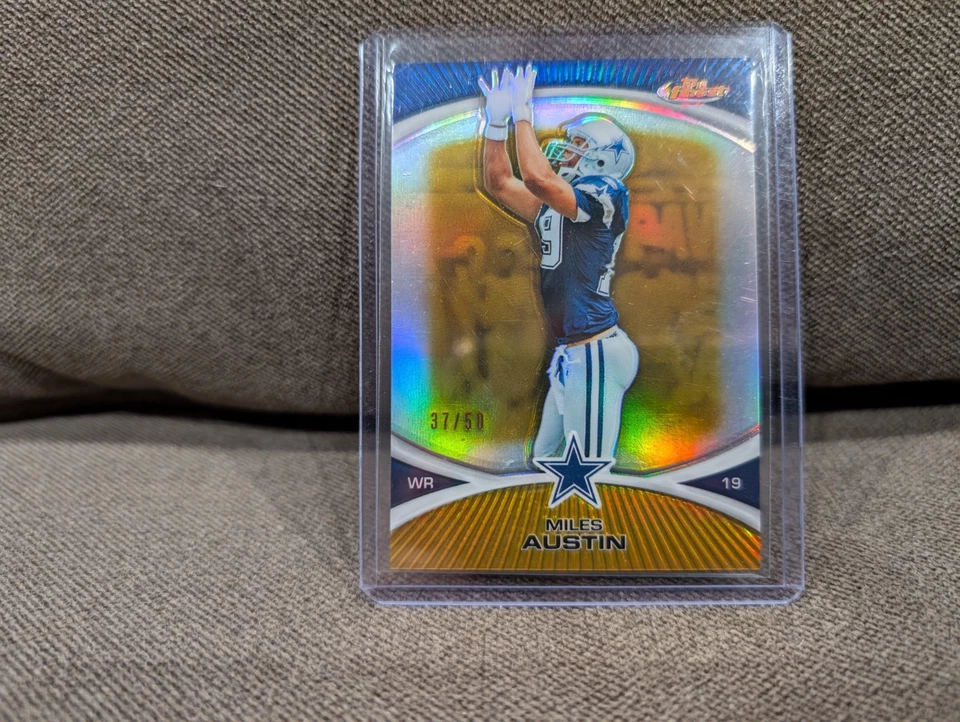 2010 TOPPS FINEST MILES AUSTIN GOLD REFRACTOR #/50 COWBOYS MONMOUTH RARE SP - Image 1 of 1