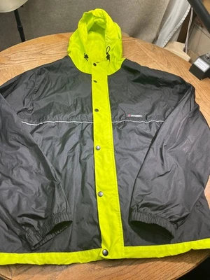 Stussy Men's Jacket Honeycomb Hooded Acid Green/Black Wind Breaker Size XL NWOT - Image 1 of 4