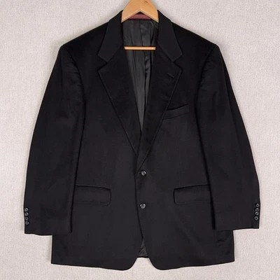 Vintage 80s Loro Piana Italian 100% Cashmere Blazer Sport Coat 44R Black 2B USA - Image 1 of 4