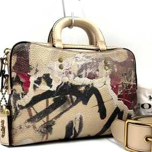 Bolso de Hombro Coach 2way Rogue Slim Brief 25 Como Nuevo Surf Cuero Para Mujer Beige - Imagen 1 de 10