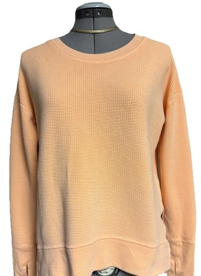 "Sudadera Athleta Melocotón Waffle Manga Larga Pullover Talla S Pit Tonpit 20.5""" Foto 1 de 4