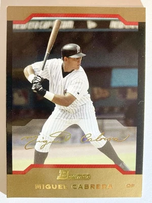 Bowman #61 2004 Miguel Cabrera Gold Border Marlins Salón de la fama SP Foto 1 de 2