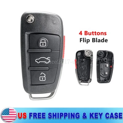 Funda Carcasa Llavero Mando a Distancia Abatible para Audi A3 A4 A5 A6 Q3 Q5 Q7 S3 S4 TT 4 Botones Foto 1 de 4