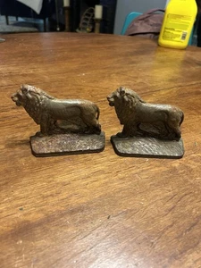 Vintage Buchstützen Löwe Gusseisen Metall - Bild 1 von 3