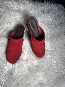 Crocs Sarah Damen-Slipper Größe 6 rot Wildleder Clogs Pantoletten Schuhe #203415 - Bild 1 von 9
